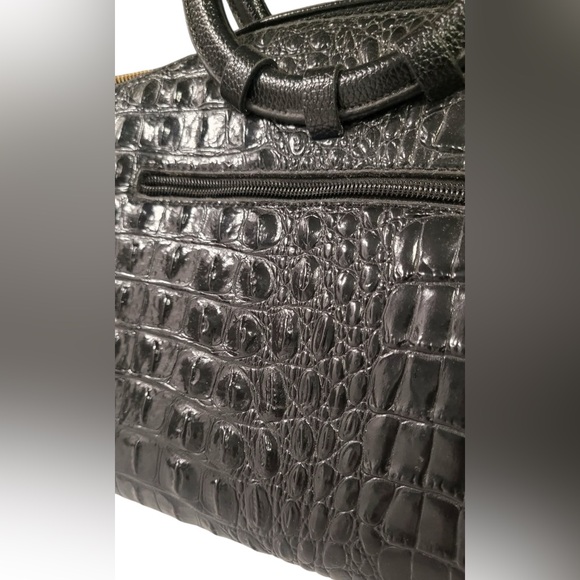 👜🐊 Croc-Embossed Structured Satchel Handbag | New with Strap 🐊👜 - Picture 5 of 16